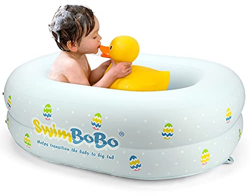 Baignoire gonflable pour bébé, aide de nouveau-né à tout-petit avec pompe à air (petite taille)