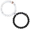 LOLIAS Magnet Paare Armbänder Perlen für Damen Herren Sie das Armband für Sie und Ihn Vulkanstein Pärchen Armbänder Distance Couple Bracelets King Queen Armbänder Freundschaft Geschenk Bangle 8MM