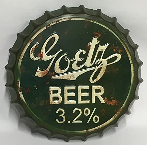 textilesforyou Retrofunk 35cm Bottle top shape metal wall sign plaque man cave loads of designs (Goetz beer)