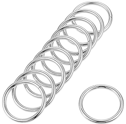 sourcing map O-Ringe aus Metall, 25 mm, für Riemen, Taschen, Gürtel, DIY, Basteln, silberfarben, 50 Stück