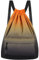 Comius Sharp Turnbeutel mit Kordelzug, Wasserdichter Rucksack mit Kordelzug für Reisen Sport Yoga Training Turnsack Rucksack für Männer und Frauen (Black Orange)