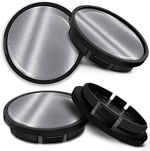 SkinoEu Kompatibel für Nabendeckel VW 66mm 5G0601171XQI Radnabenabdeckung für Alufelgen Felgendeckel Nabenkappe Radkappen Silber Glanz CR 3