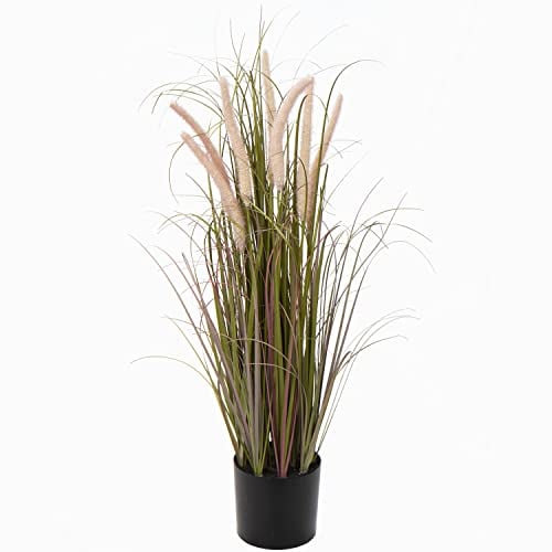 Hollyone Pianta artificiale da 70 cm, erba della pampa rosa, piante in plastica, pianta finta alta, grandi piante decorative per interni ed esterni, casa, soggiorno, ufficio