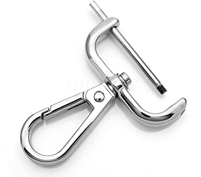 CRAFTMEMORE 2 abnehmbare Karabinerhaken mit Schraubstange VT493 Taschenriemen, Hardware-Ersatz (3,8 cm, Silber)