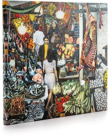 ShopArt – Guttuso Vucciria – Cuadro Decorativo con Pintura Efecto Pinceladas Extendido a Mano en Relieve, Lienzo Decorativo Fine Art de Alta Definición Listo para Colgar (50 x 50 cm)