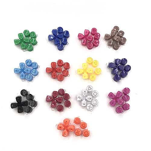 Crystal Buttons ABXY D-Pad Driection Key Button for PS5 Controller Gamepad Replacement (Pink)