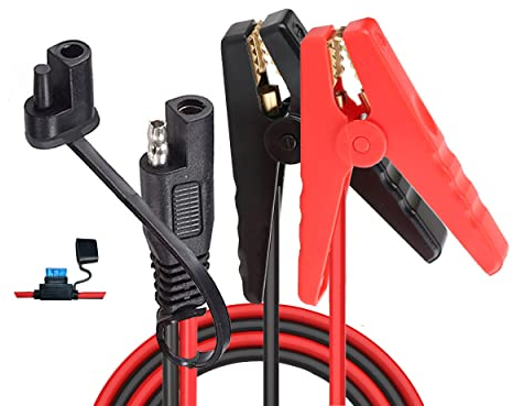 dstfuy SAE Krokodil klemme, SAE Schnellver schluss Krokodil Klemmen Adapter mit 2FT 10AWG SAE Klemmenstecker, Ladeanschluss Kabel für Autos,Motorräder(New)