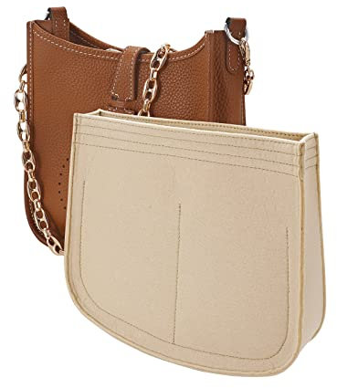 LOUKAYCCI Geldbörse Einsatz Organizer für Hermes Evelyne 29 Tasche, Premium Geldbörse Filzeinsatz (E29, Beige)