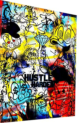 Magic Canvas Art Donald Duck Hustle Pop Art Leinwandbild 1- teilig Hochwertiger Kunstdruck Wandbilder – B8347, Material: Leinwand, Größe: 40 x 30 cm