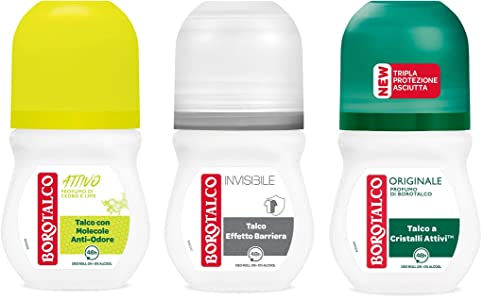 Testpaket Borotalco Deodorant Roll On alkoholfrei und mit Talkum mit Anti-Geruchs-Molekülen, 48h 50 ml + Italian Gourmet Polpa 400g