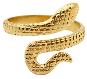 GOLDENCAT Anillo Serpiente Enroscada de Acero Inoxidable Ajustable