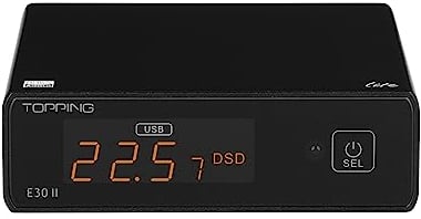 Topping E30II lite DAC Preamplificador – AK4493S Hi-Res XMOS XU208 DAC 32Bit/768kHz DSD512 DSD Modo directo para USB/Coax/Opt RCA HiFi Stereo Digital Audio Decodificador (negro)