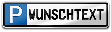 PrintPlanet® Parkschild mit eigenem Text personalisieren - Alu-Dibond 3 mm Weiß - Verschiedene Größen - Parkplatzschild mit Text (Kennzeichen)
