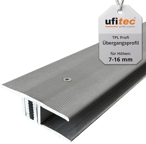 ufitec Profilsystem für Parkett- und Laminatböden - für Belagshöhen von 7-16 mm - viele Farben lieferbar (Übergangsprofil | 100 cm lang | 33 mm Breit, Bronze Hell)
