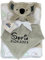KIDDI-MEDIA Babydecke inklusive Trösterchen mit Name und Geburtsdatum Bestickt/kuschelig weich / 1A Qualität (Grau Koala)