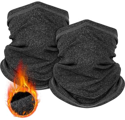 HEGGCOOE 2 Stück Schlauchschal Herren und Damen,Winddicht Warm Winter Loop Schal Halswärmer Halstuch Ski Maske für Outdoor Skifahren Motorrad Laufen Radfahren Fahrrad (Grau + Grau)