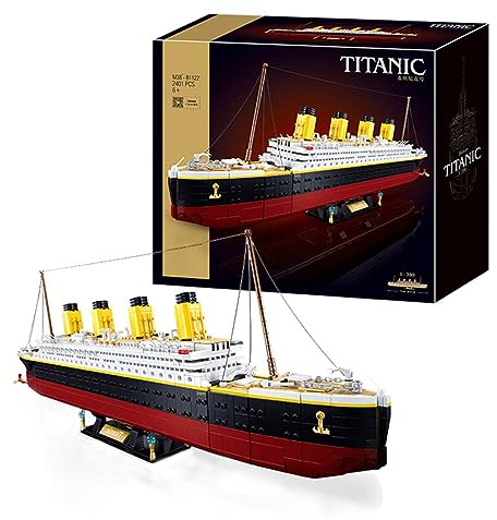 KoDeer Technik Schiff Bausatz, 2401 Teile Passagierdampfer Bausatz für Titanic Modellbausatz, Bausteine Kompatibel mit Lego
