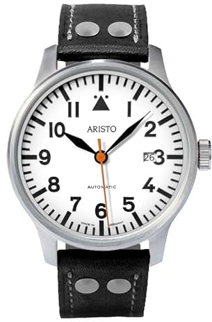 Aristo Herren Uhr Armbanduhr Fliegeruhr Automatik 3H237 Leder