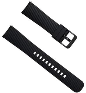 Adatto per Samsung Galaxy Watch 42 mm SM-R810 Gear Sport SM-R600 Gear S2 cinturino da polso sportivo in silicone 20 mm (colore: 42 mm nero, taglia: L)