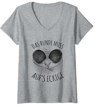 Damen Sport Witze Tischtennis Fanartikel Outfit Tischtennisspieler T-Shirt mit V-Ausschnitt