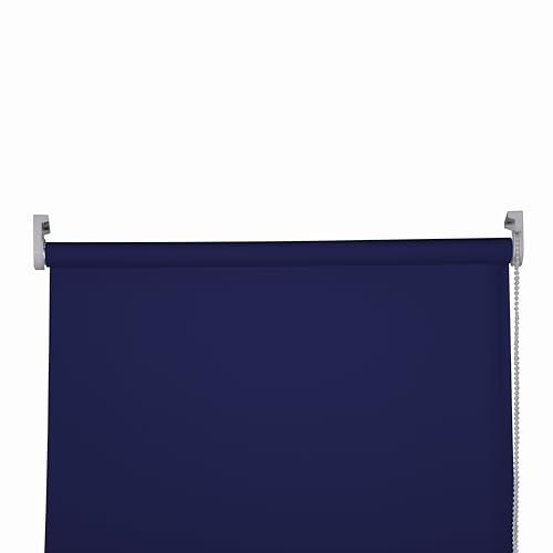 Apex Furnishings Navy Blue Blackout roller blinds for windows, Thermal Insulated UV Protection Child Safety Trimmable Easy Fit Home office Window Blinds W 90cm x L 165cm