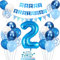 2. Geburtstag Deko Blau, Luftballon 2. Blaue, Geburtstagsdeko 2 Jahr, Junge 2 jahre Luftballon deko Blau, Zahl 2 Helium Luftballons Tortendeko Blau Weiß Ballons für Geburtstag Party Deko