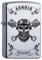 Zippo Benzinfeuerzeug mit Gravur Motorrad personalisiert mit Name für Motorradfahrer Biker Chopper Sturmfeuerzeug Chrome Brushed Geschenk (Motiv 2: Skull)