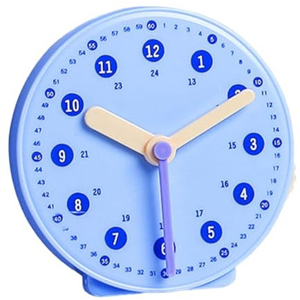 Sharplace Uhr, Kinderspielzeug, Montessori-Uhr zum Lernen der Uhrzeit, Unterrichtsbedarf für den Heimunterricht, Uhr zum Lernen der Uhrzeit für das Spielzimmer, Blau