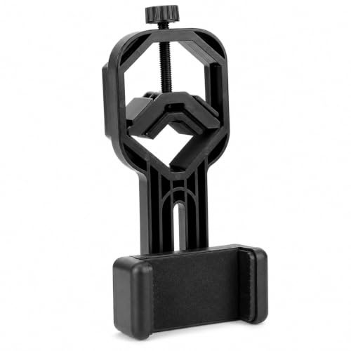 Elprico Telescope Phone Adapter Mount, Spring-Loaded Cell Phone Bracket 1.97-3.54 Width, with Flexible Rotation, for Binoculars Monoculars Microscopes