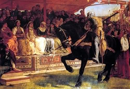 XSBPDPII Klassisches Ölgemälde Wand-Kunst Bild Leinwandk unstwerk Die königin des turniers ivanhoe von frank william warwick topham Posterdrucke für Wohnkultur 60x90cm