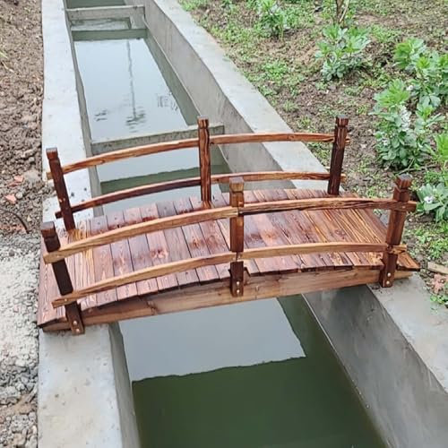CMYUN Gartenbrücke Klassische Gartenbrücken aus Naturholz, Dekorative Kleine Brücken/Teichbrücken für Den Außenbereich, Hinterhof-Parkbrücken, Robuste Holzbrücke