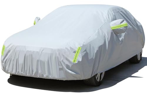 totpuc Full Car Cover Waterproof All Weather for Automobiles,Car Covers Outdoor Rain Snow Sun UV Protection, Size Universal Fit for Sedan, 435 * 180 * 160 cm