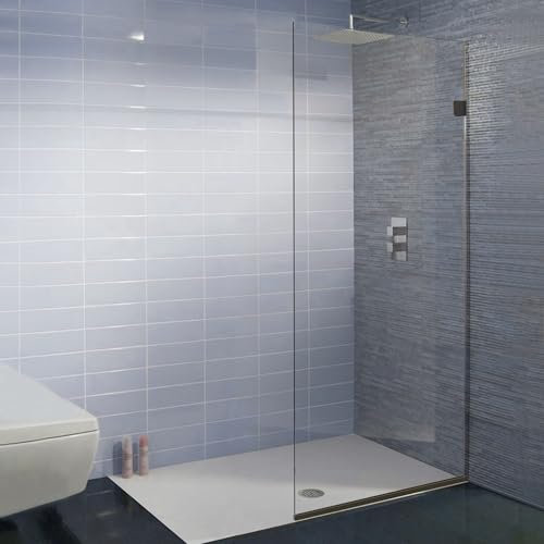 Feste Duschwand für Badezimmer, ölgeriebenes Bronze-Finish, wasserabweisend, 0,95 cm gehärtetes Glas, Duschpaneel 61 x 182,9 cm