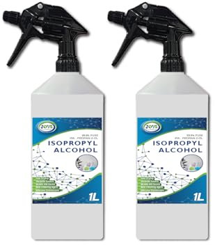 Isopropyl Alcohol 99.9% Pure | Lab Grade IPA | Isopropanol 2 X 1 Litre | Rubbing Alcohol for Cleaning and Disinfecting | Solvent for Electronics, Windows, Glass, Appliances