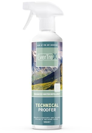 EverTreX - Spray técnico Proofer | Impermeabilizador textil para ropa de clima húmedo y prendas de senderismo | Funciona con Gore-Tex - 500 ml