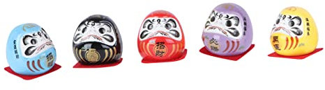 MOBUTOFU 5st Bodhidharma-Ornamente Japanischer Zen Japanische Ornamente Japanische Tasse Feng-Shui-Dekoration Für Zu Hause Bodhidharma-Puppen Dekorativ Bonsai-Ornamente Asiatisch Keramik