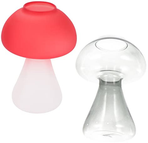 Cabilock 2piezas Jardinera Hidropónica De Hongos Jarrones De Vidrio para Flores Decoración De Hogar