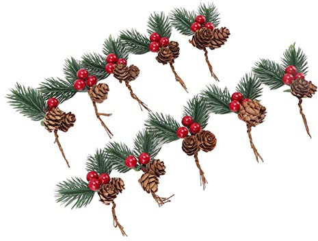Kavolet Weihnachtspicks, Tannenzapfen, Rote Beeren, Tannenzapfen, Ornament, Dekorationen für Kamin, Dekoration, Büro, Zimmer, Wandbehang, Fenster, Türrahmen, Treppen, Außerhalb des Hauses