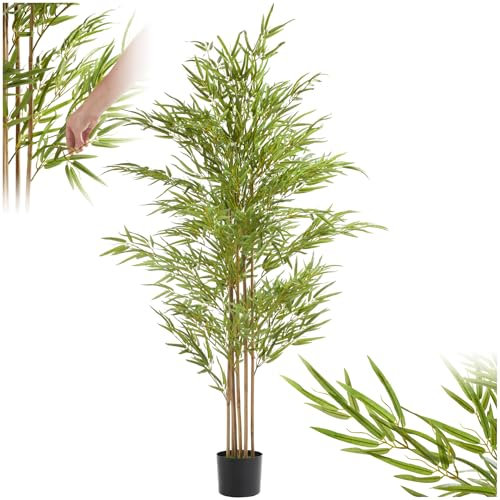TecTake® Plante Artificielle Bambou Artificiel 180cm Fausse Plante Interieur Arbre Vert Arbre Artificiel Décoration Maison idéal pour Décoration Salon Chambre Cuisine Dressing Chambre Enfant Bureau
