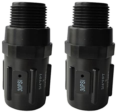Regolatore di pressione 2 pezzi 3/4 30PSI Filettatura Plastica Regolatore Valvola di Ricambio Riduttore di Pressione per Sistema di Irrigazione Giardinaggio Irrigazione Riduttore di Pressione