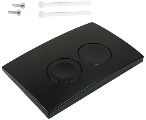 Betätigungsplatte Drückerplatte WC Spülauslösung Spülkästen Taste WC Ersatzteile für Geberit DELTA 21 mit 2 Taste&Befestigungsrahmen&2 Drückerstangen (Schwarz)