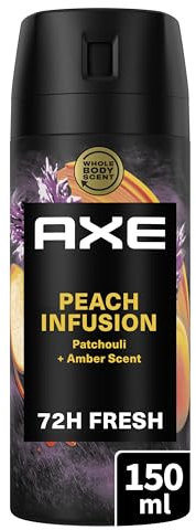 AXE - Déodorant Homme Spray - Peach Infusion - Collection Prestige - Spray Anti-transpirant - Fraîcheur 72h non-stop - parfum pêche patchouli et ambre - 150ml