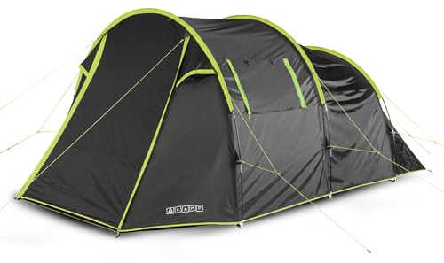 Bestlivings Tunnelzelt 4 Personen (455x260x190cm) Ultraleicht Familien Tunnelzelt mit Vorzelt wasserdicht bis 3000mm Wassersäule - Für Camping, Outdoor & Festivals - Zelt mit Lüftungsöffnungen