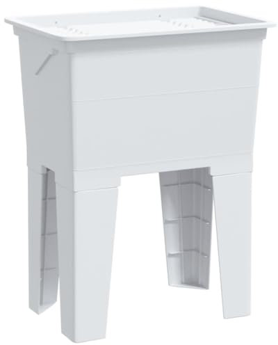 Jarra de colada blanca 59 x 41 x 75 cm de resina, perfecta para lavabos y fregaderos, duradera y ahorra espacio para hogares pequeños
