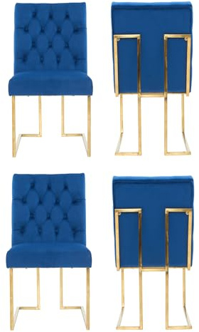 Siena Tufted Velvet Dining Chair – Luxury Upholstered Accent Chair with Gold Frame, Legs & Back Handle for Modern Glam Interiors Dining Room Living Room Restaurants