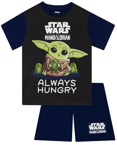 Star Wars Pyjamas, Grogu Boys Pyjamas, Mandalorian Short Pjs For Boys, Baby Yoda Pyjama Set For Summer, Blue 5-6 Years