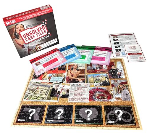 Unsolved Case Files | Murder Mystery Puzzle - Janine Montgomery Case – 500 Piece Jigsaw for Puzzle Lovers & True Crime Fans