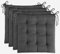 Brandsseller 4er Set Stuhlkissen 40x40x5 cm Sitzkissen Polster Stuhlauflage mit Haltebändern Dekokissen für Indoor Outdoor gesteppt - Dunkelgrau