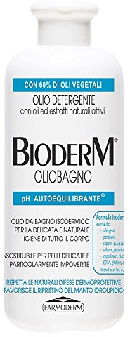 Bioderm Olio Bagno - Olio Doccia Delicato per Pelli Molto Secche, Sensibili e Particolarmente Impoverite - Idrata Deterge Nutre - Profumo Delicato - Ideale per Neonati, Bambini, Adulti, Anziani -500ml