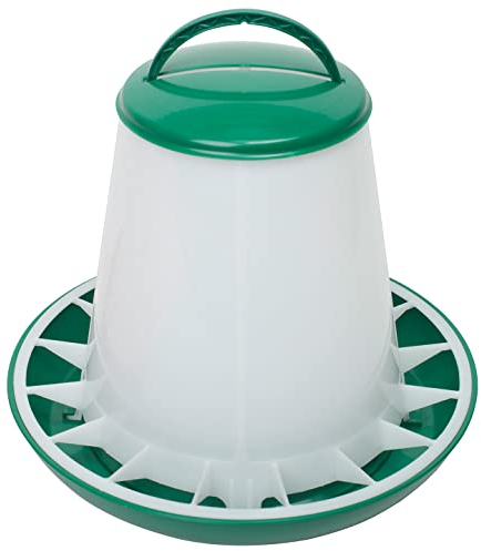 Geflügel-Futterautomat 3kg Hühnertrog, Futtertrog, Küken-Futtertrog, Wachtel-Futtertrog mit Deckel und Aufhängung